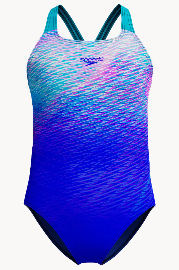 Girls Print Placement Powerback One Piece