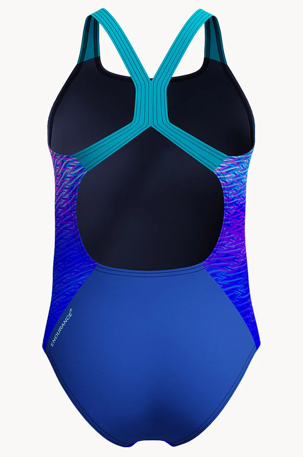 Girls Print Placement Powerback One Piece - Image 2