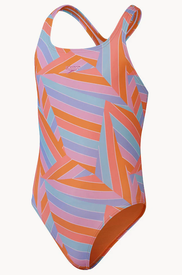 Girls Printed Medalist One Piece