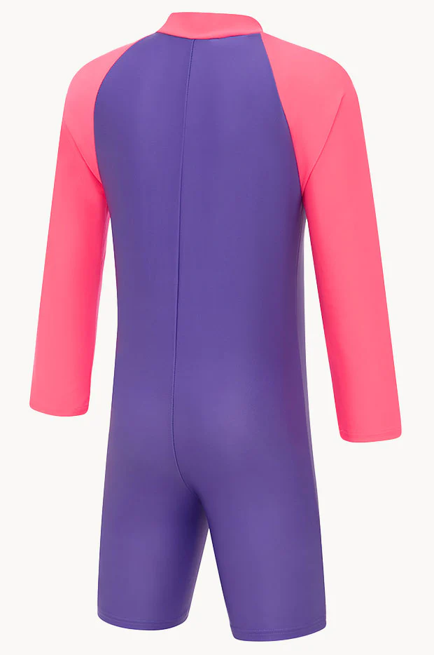 Girls Splice Long Sleeve Sunsuit - Image 2