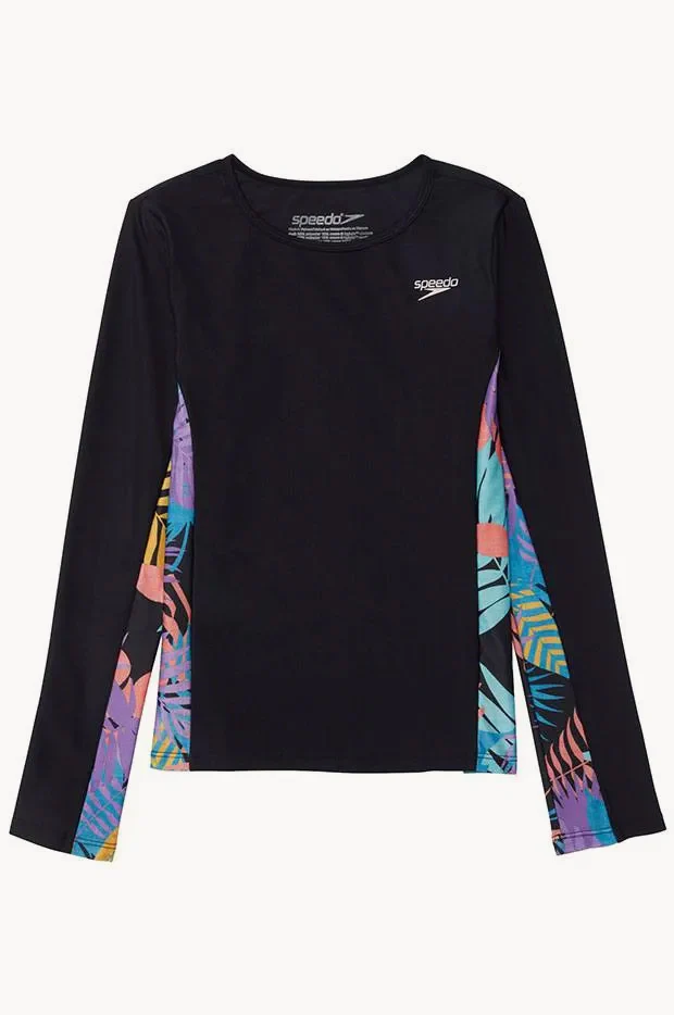 Girls Splice Long Sleeve Suntop