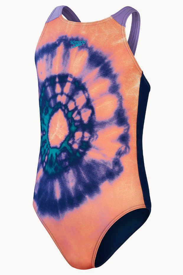 Girls Tie Dye Printed Pulseback One Piece - Image 4