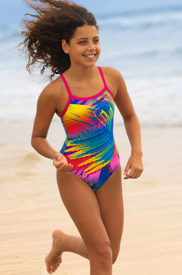 Girls Tropical Fuse Thin Strap One Piece - Image 2