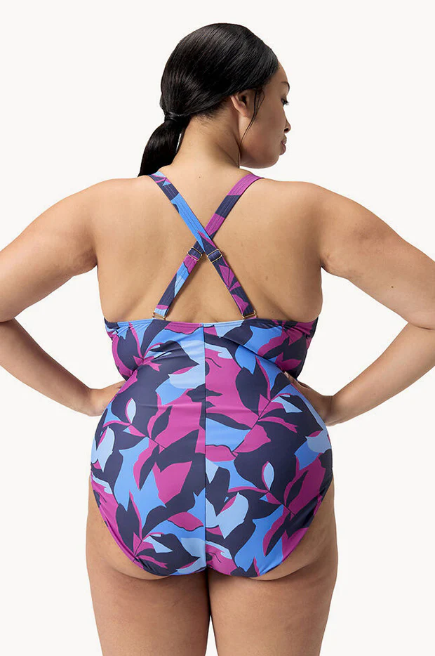 Printed Shaping V Neck One Piece - Image 2