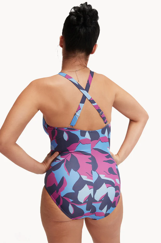 Printed Shaping V Neck One Piece - Image 2