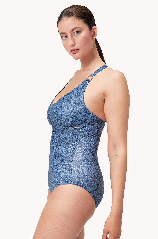Printed Shaping V Neck One Piece - Image 2