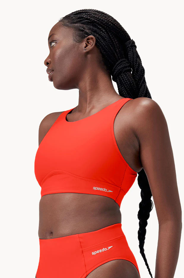 Solid High Neck Mesh Crop - Image 2