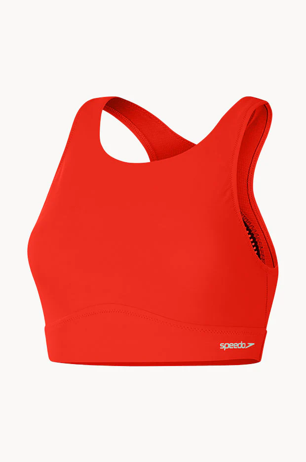 Solid High Neck Mesh Crop - Image 4