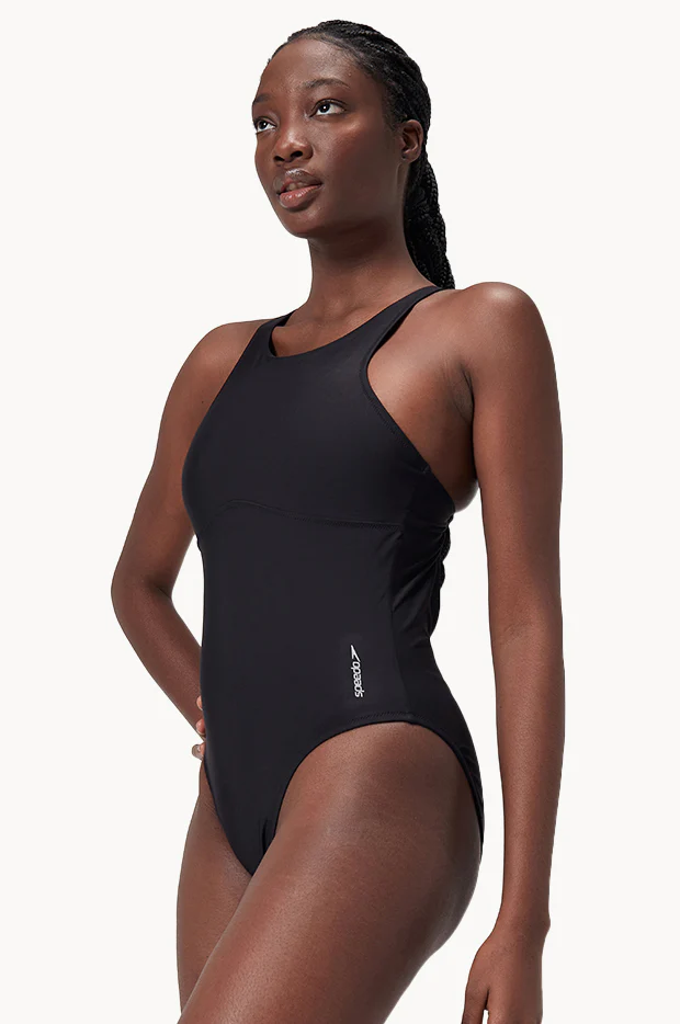 Solid High Neck One Piece - Image 2