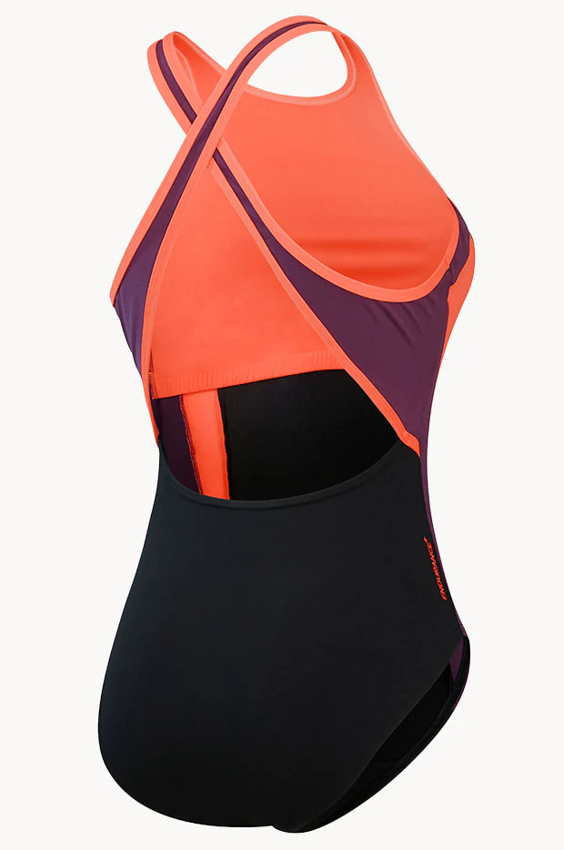 Splice Cross Back High Neck One Piece - Image 5