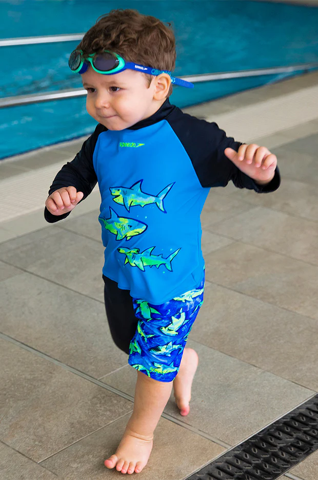 Toddler Boys Neon Shark Suntop - Image 2