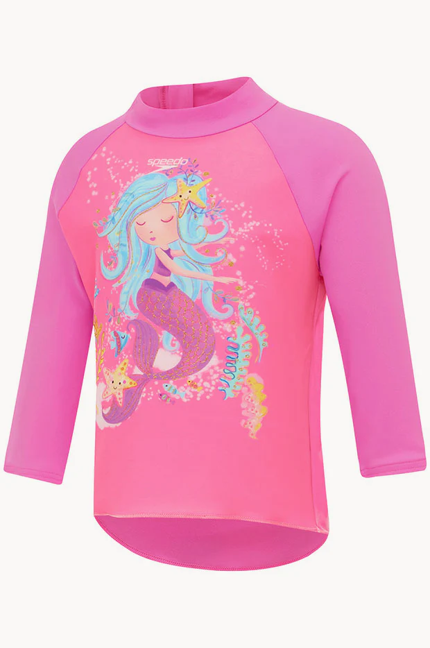 Toddler Girls Mermaid Digital Printed Suntop