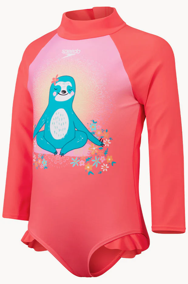 Toddler Girls Sloth Long Sleeve Sunsuit - Image 3