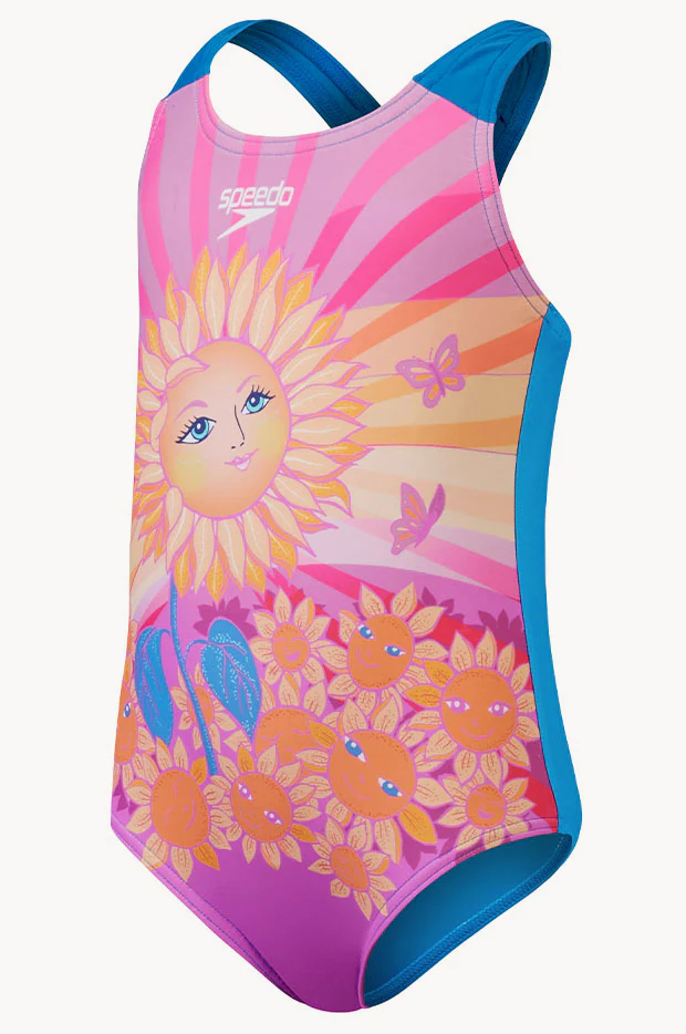 Toddler Girls Sunflower Digital Placement One Piece - Image 3