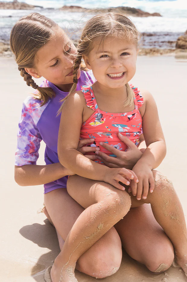Toddler Girls Surf Animal Frill Thin Strap One Piece - Image 6
