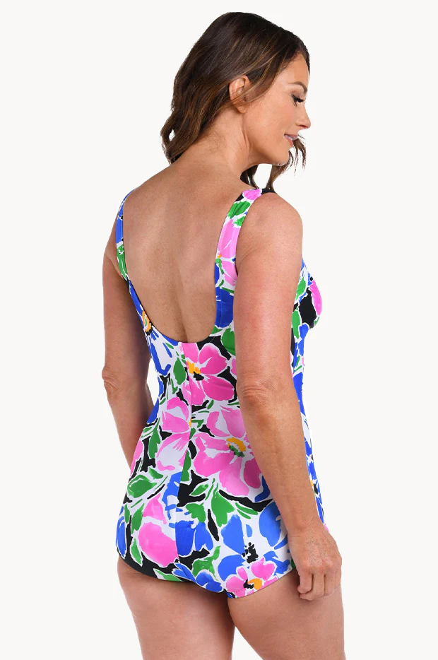 Summer Splash Floral Shirred One Piece - Image 3