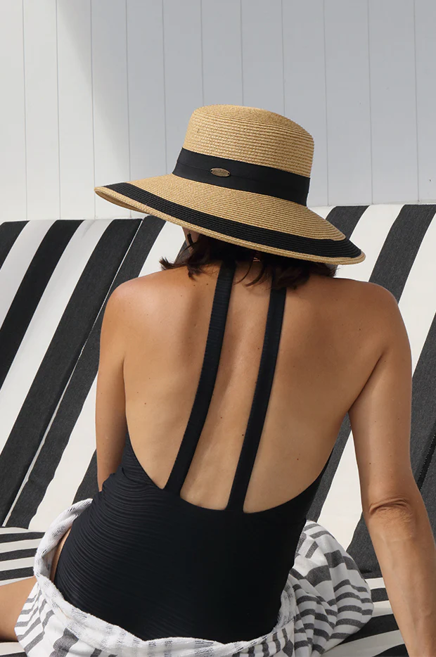 Black Ring Band Down Brim Hat - Image 2