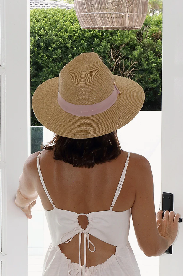 Blush Ribbon Panama Hat - Image 2