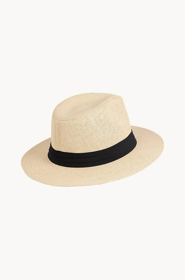 Mens Black Band Panama Hat - Image 2