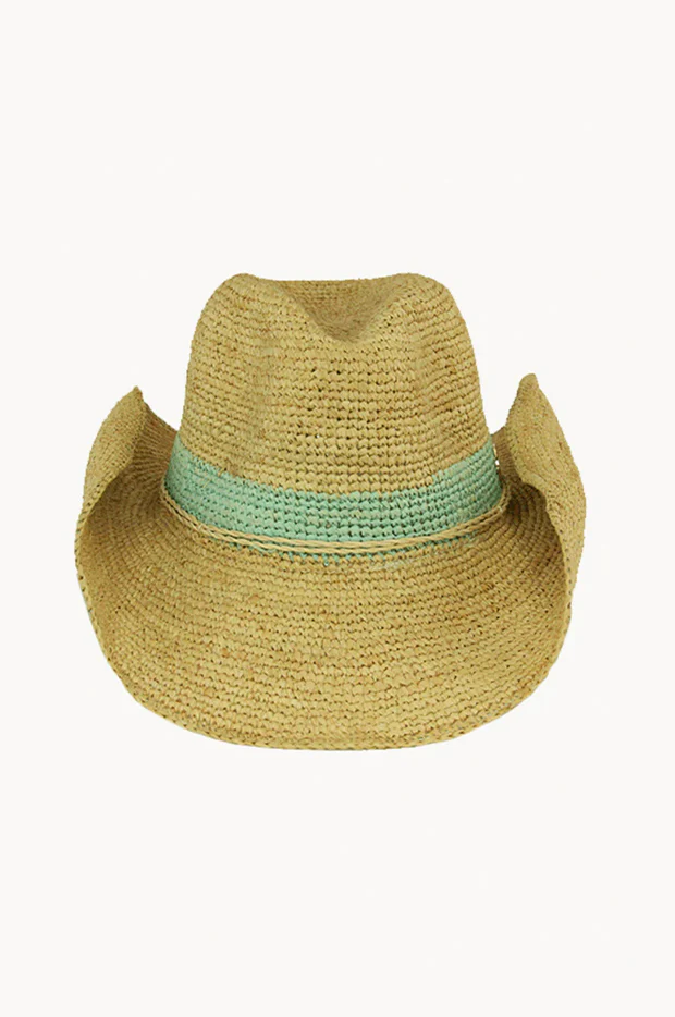 Raffia Mint Band Cowboy Hat - Image 2