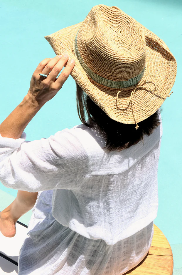 Raffia Mint Band Cowboy Hat - Image 4