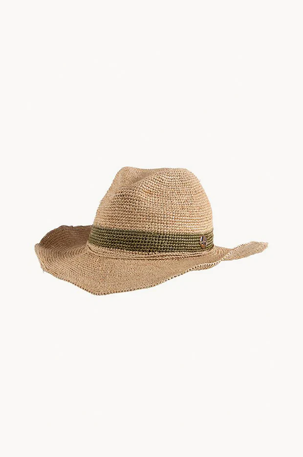 Raffia Olive Band Cowboy Hat - Image 2