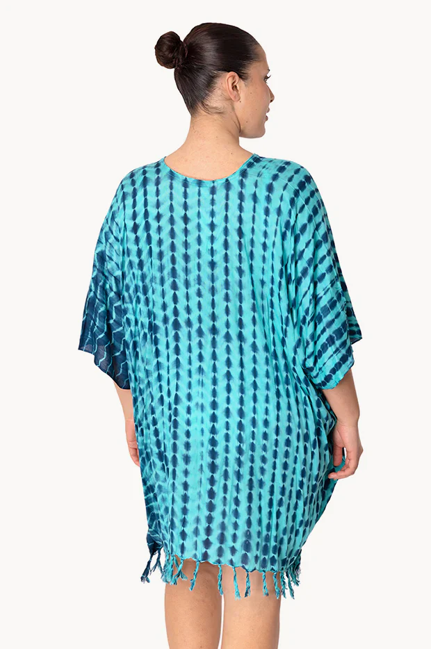 Crackle Tie Dye V Neck Cover Up - Image 2