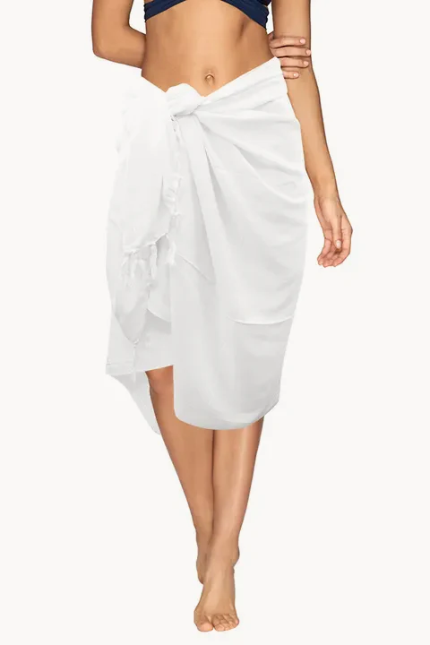 Long Plain Fringed Sarong