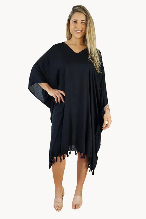 Plain V Neck Cover Up