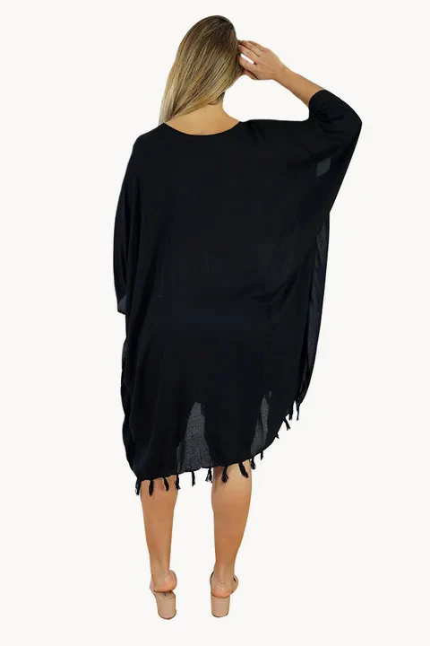 Plain V Neck Cover Up - Image 2