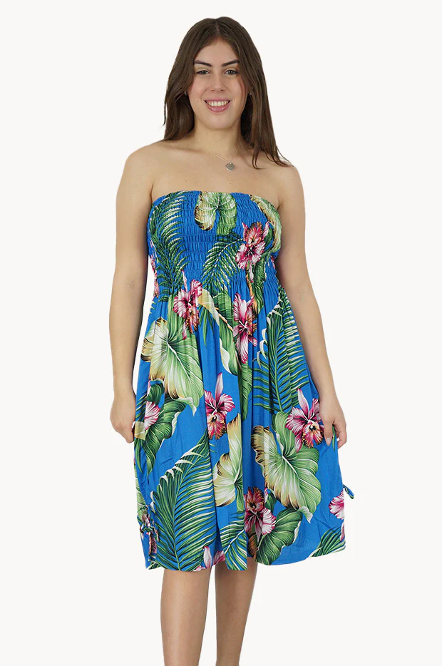 Tropicano Shirred Smock Dress