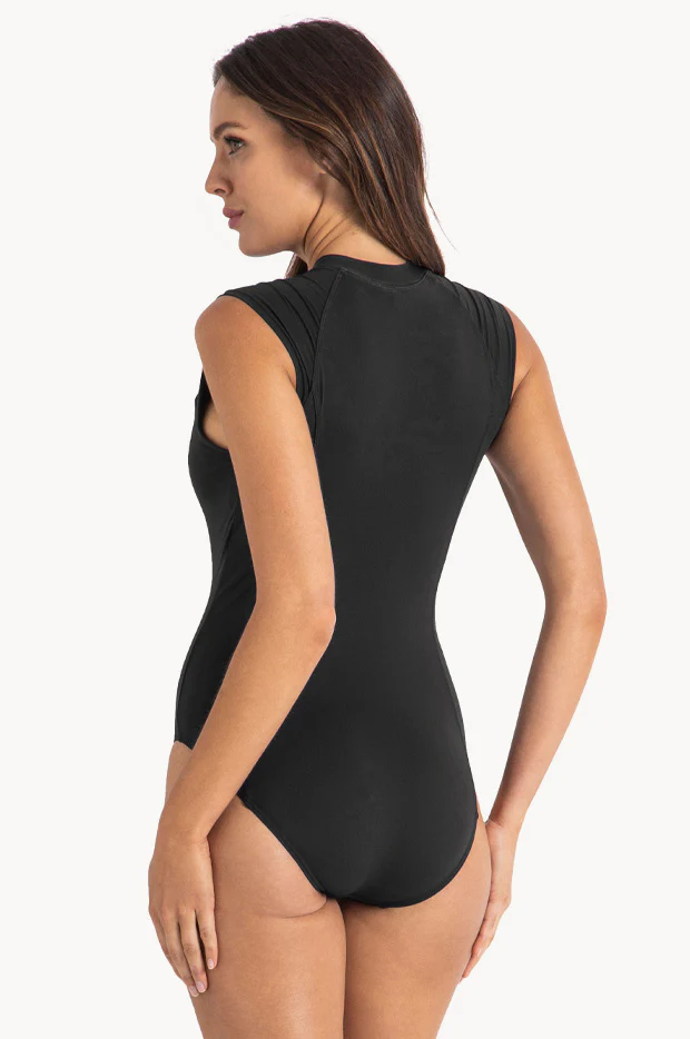 Basix Cap Sleeve Zip Sunsuit - Image 2