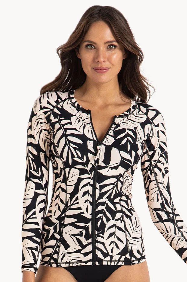 Camo Long Sleeve Zip Suntop