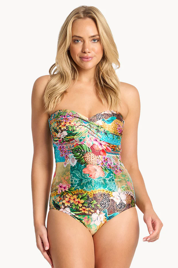 Papaya Twist Bandeau One Piece - Image 2