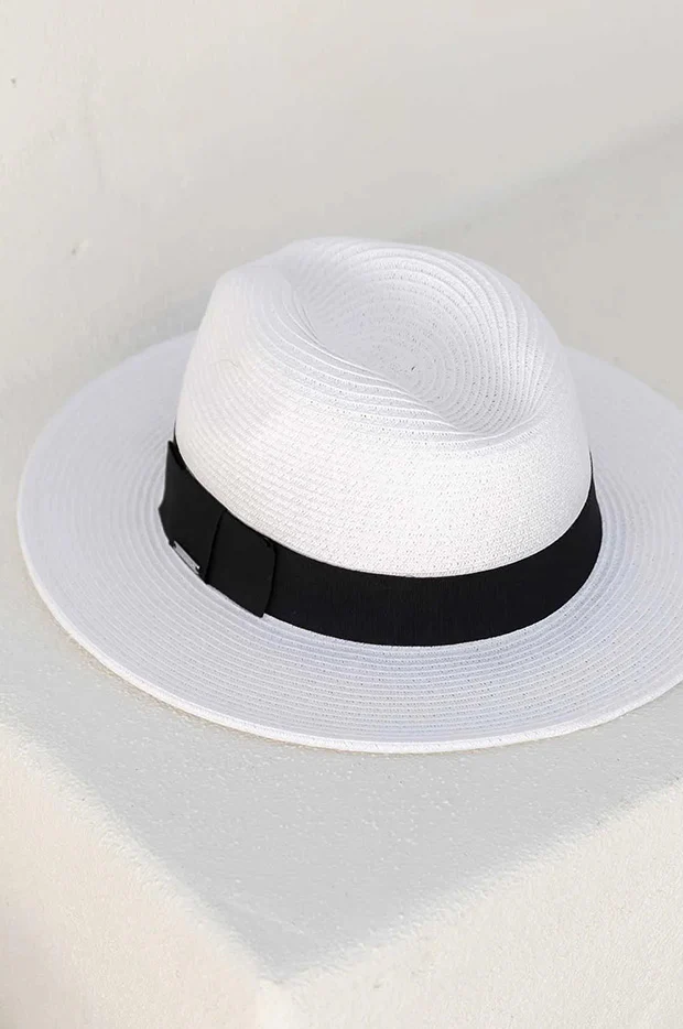 Paper Black Band South Beach Hat - Image 3