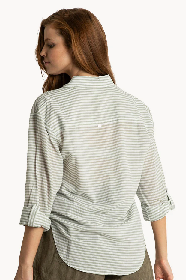 Summer Stripe Boyfriend Shirt - Image 2