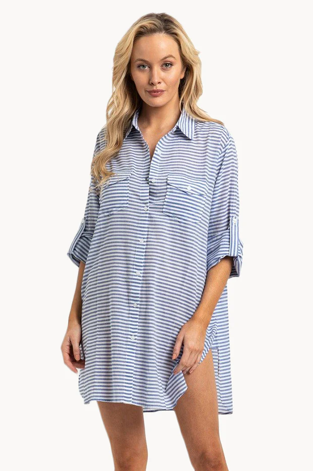 Summer Stripe Button Through Shirt - Image 2