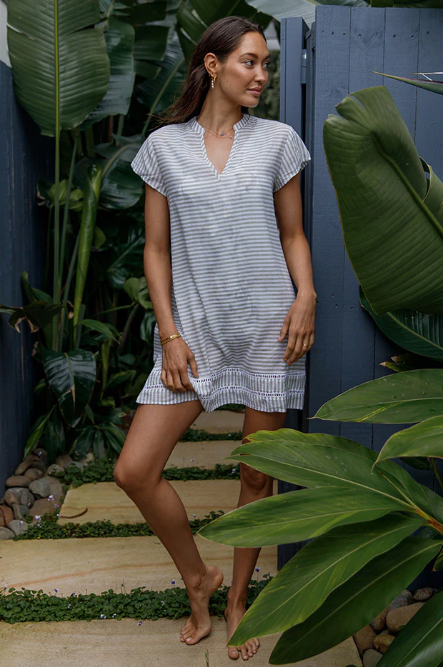 Summer Stripe Cap Sleeve Tunic - Image 4