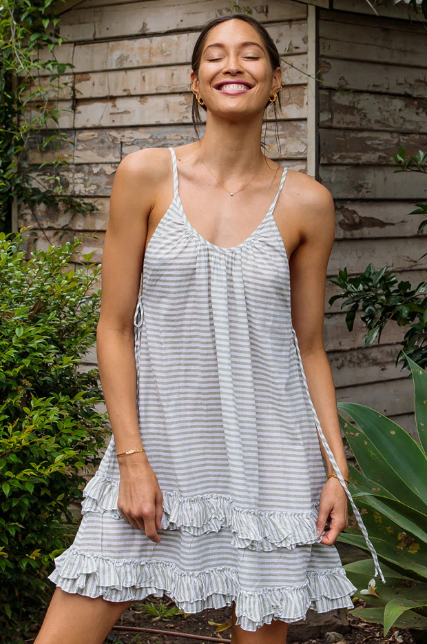 Summer Stripe Ruffle Hem Dress - Image 3