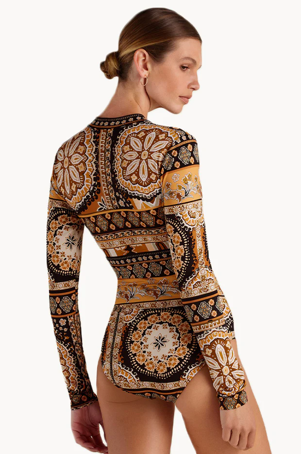 Giava Ruched Long Sleeve Sunsuit - Image 2