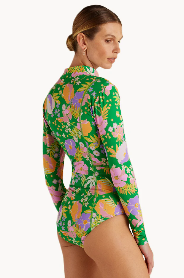Papavero Panelled Long Sleeve Sunsuit - Image 2
