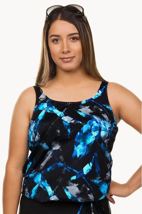 Sapphire Crystals Blouson Tankini Separate