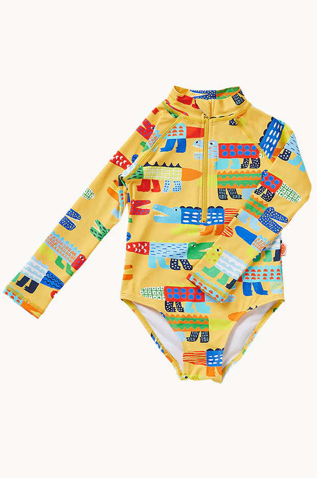 Toddler Girls Chomp Chomp Long Sleeve Sunsuit