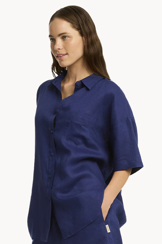 Tidal Linen Aloha Shirt - Image 2