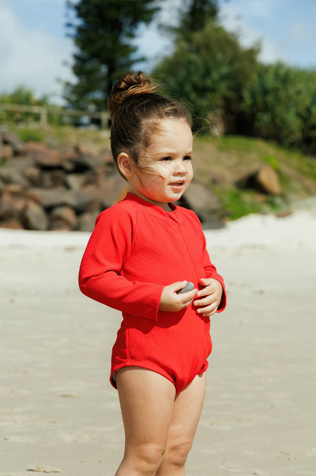 Baby Girls Long Sleeve Zip Sunsuit - Image 4
