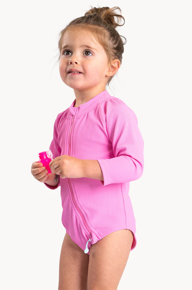 Baby Girls Long Sleeve Zip Sunsuit - Image 2