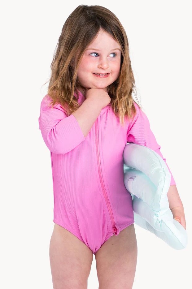 Baby Girls Long Sleeve Zip Sunsuit - Image 3