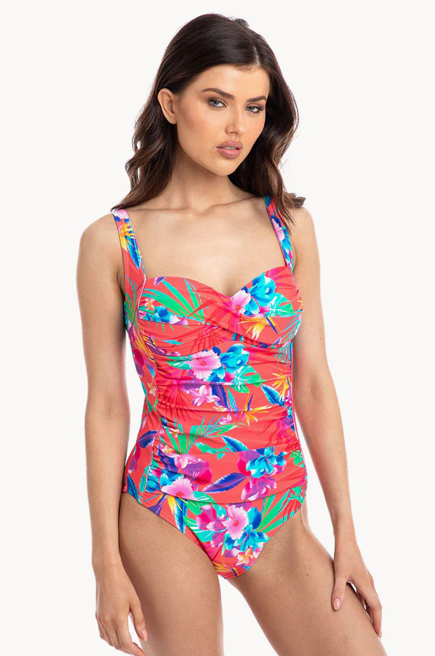 Floral Dover Ruched Tank One Piece