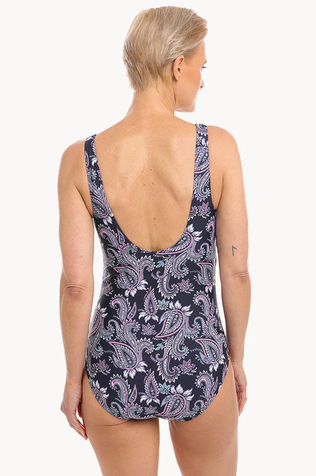 Paisley Gathered Cross Over One Piece - Image 2