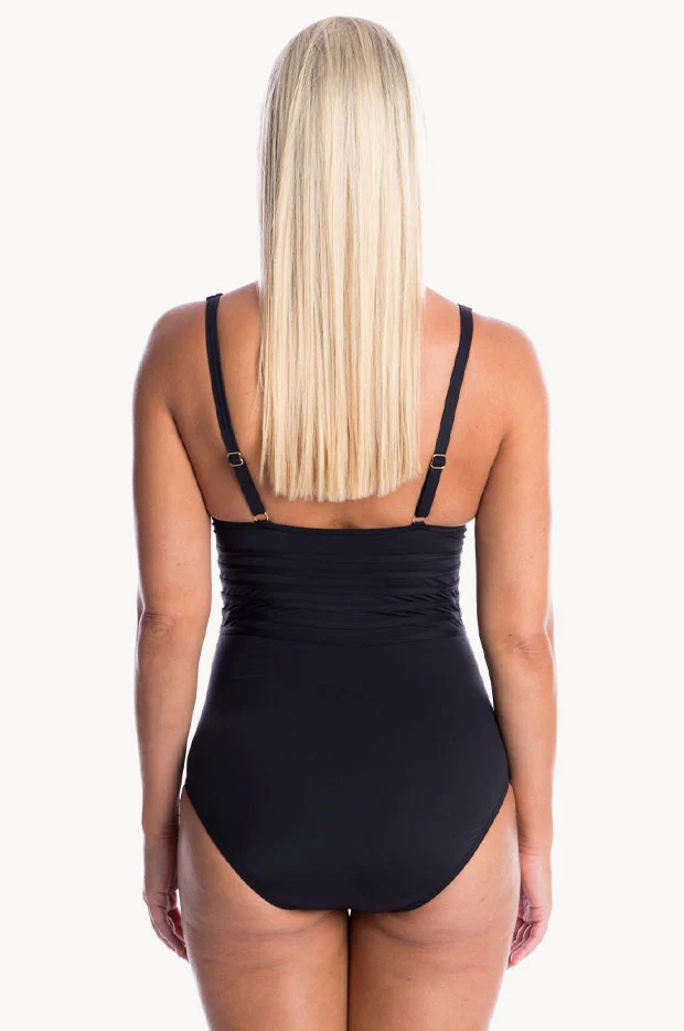 Plain Binded V Neck One Piece - Image 2